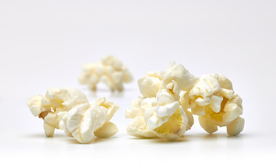 Popcorns isolated on white background