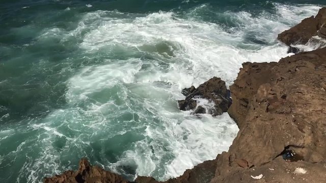 Short Take of Waves Crashing on the Rocks