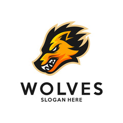 Modern professional Wolf logo for a sport team. Wolf logo vector illustration.