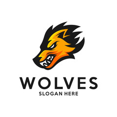 Modern professional Wolf logo for a sport team. Wolf logo vector illustration.