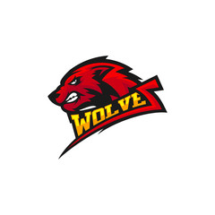 Modern professional Wolf logo for a sport team. Wolf logo vector illustration.