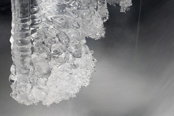 Formations of ice and snow near a river, Cold