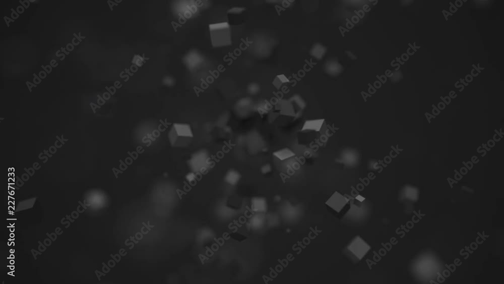 Poster abstract 3d rendering of geometric shapes. cgi looped animation. modern background with cubes. motio