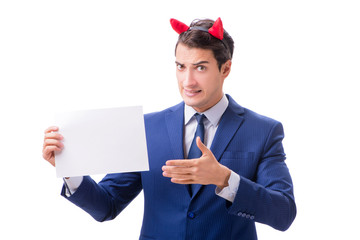 Devil businessman isolated on white background