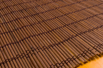 bamboo Mat - stand food, close-up, wooden background