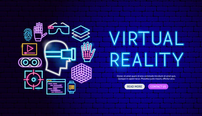 Virtual Reality Neon Banner Design