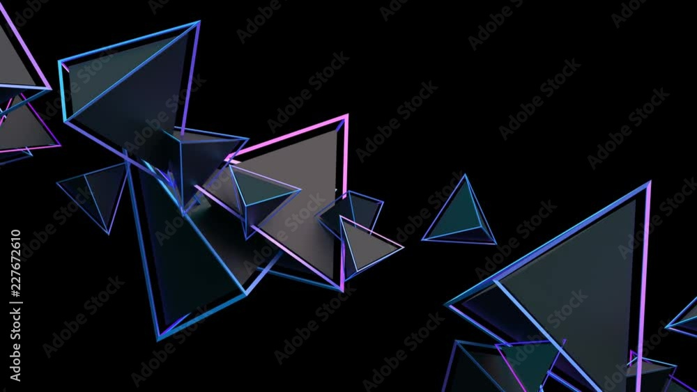 Poster abstract 3d rendering of geometric background. modern looped animation with pyramid shape. seamless 