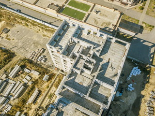 aerial top view of block of flat building project f