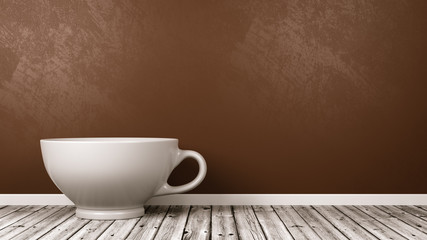 White Ceramic Breakfast Cup in the Room