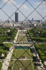 Fototapeta premium View of the Champ de Mars from the height of the Eiffel Tower