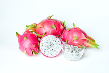 Dragon Fruit on white background, isolated.