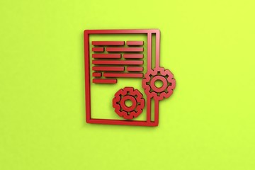 red 3D illustration and green background