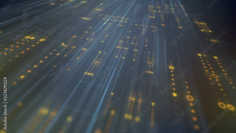 Aufkleber Computer generated high tech digital technology animation. 3d rendering background. 4K, Ultra HD resolution.