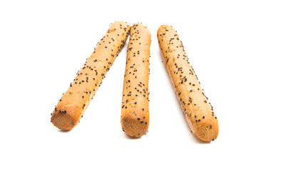 sticks with poppy seeds isolated