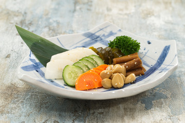 Close of Japanese pickles