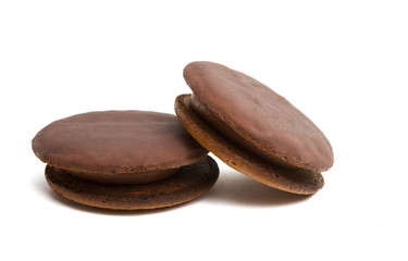 chocolate double cookies isolated