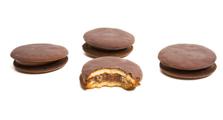 chocolate double cookies isolated