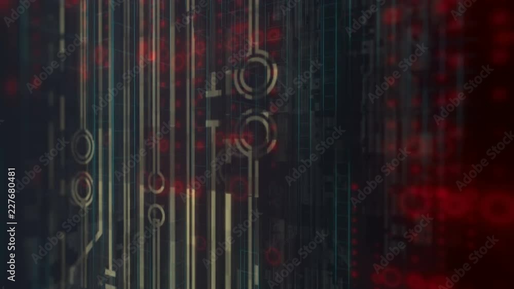 Aufkleber Computer generated high tech digital technology animation. 3d rendering background. 4K, Ultra HD resolution.