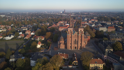 Roskilde cathedral of kings and Roskilde city located in Denmark