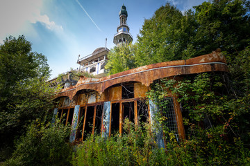 Graffiti and views of the abandoned city of Consonno (Lecco, Italy).