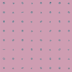 Blue 3D Geometric Shapes Set Pattern Isolated on Pink Background. Science of Math and Geometry