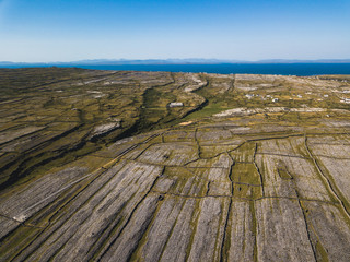 Aerial view of Inishmore on the Aran Islands, Ireland.