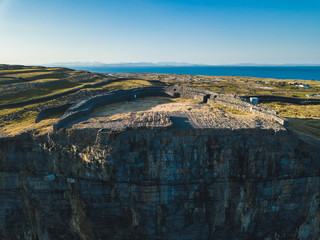 Aerial view of Dun Aonghasa fort of Inishmore on the Aran Islands © timursalikhov