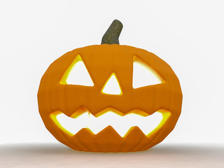 a scary halloween pumpkin (3d rendering)