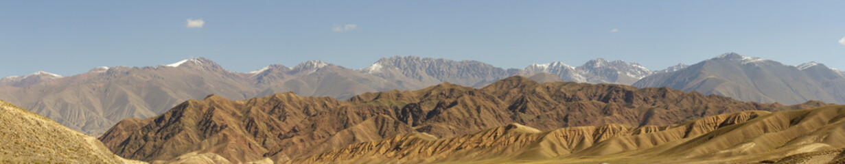 Fototapeta na wymiar Panorama of Chu River Valley gorge in rural Kyrgyzstan