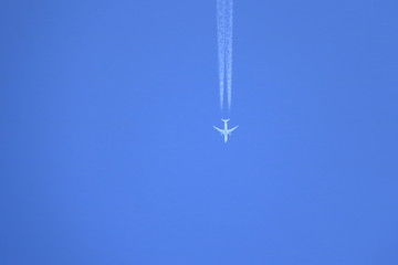 Quatar Airplane at the blue sky