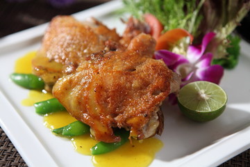 With lemon juice grilled chicken