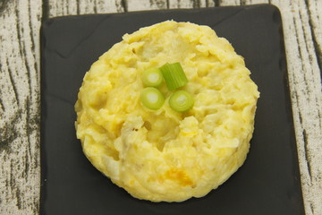 Purée de pommes de terre sur une ardoise