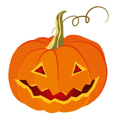 Vector cartoon Halloween Pumpkin isolated on white background