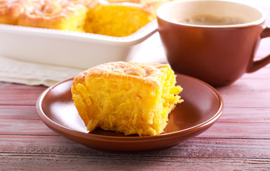 Sweet soft rolls with icing, served