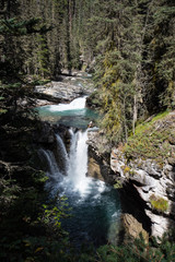 Lower Falls waterfalls at Johnston Canyon in Banff National Park in the Canadian Rockies