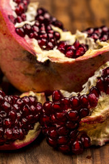 pomegranate on a wooden background