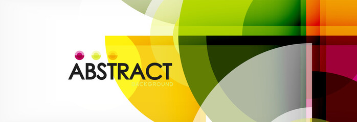 Obraz premium Abstract background - multicolored circles, trendy minimal geometric design