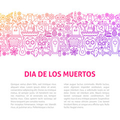 Dia De Los Muertos Line Design Template