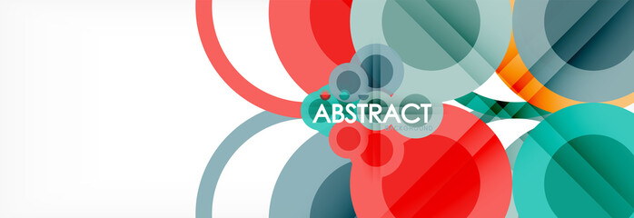 Abstract colorful geometric composition - multicolored circle background