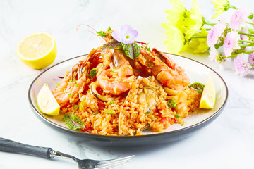 Risotto with Spanish seafood
