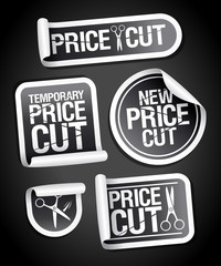 Price cut sale stickers