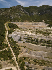 Fototapeta na wymiar old mines, aerial view.