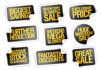 Sale stickers set - biggest savings, great sale