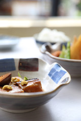 boiled pork roast japanese food style with rice