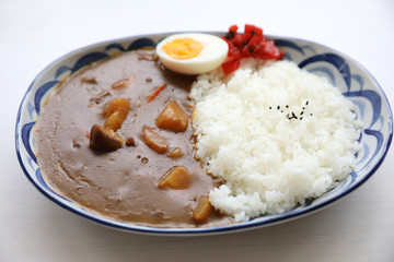 Curry rice with egg Japanese food