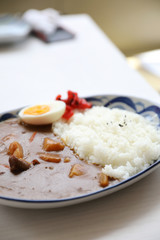 Curry rice with egg Japanese food