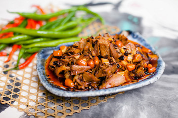 Spicy sichuan stir fried meat