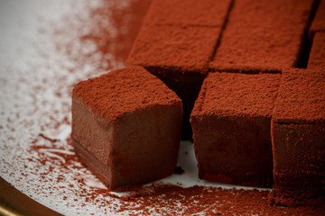 Close-up of raw chocolate