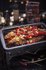 Grilled fish flavored with pickled peppers in Seattle