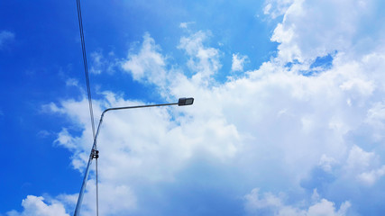 Blue sky and the lamppost background